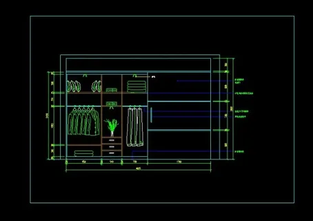 室内装修衣柜cad设计图纸