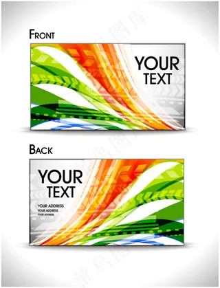出色的动态的名片模板01矢量
