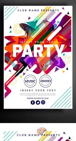 炫彩时尚派对酒吧party创意海报
