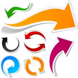 多彩动感箭头矢量素材