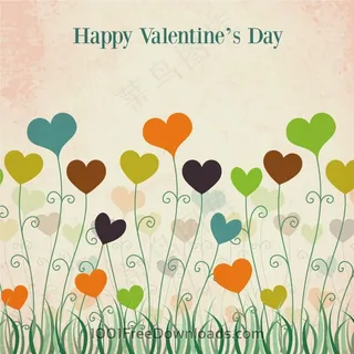 情人节矢量图标背景海报图