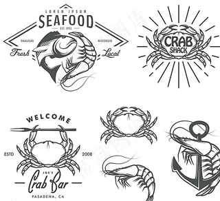 螃蟹海虾大虾海鲜海产水产图片