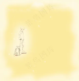 手绘背包男子 手绘背包男子