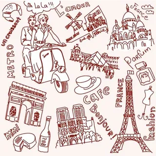 城市生活素材线稿图 城市生活素材线稿图