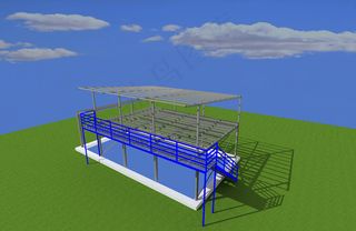 彩钢房平台骨架效果图图片