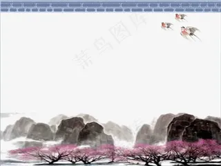 传统水墨桃花源PPT模板