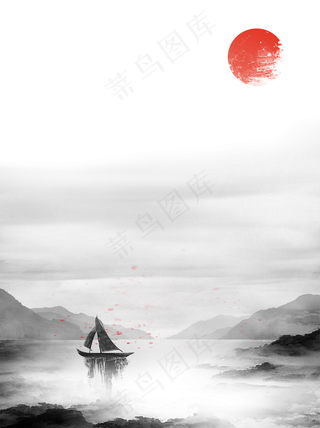 中国风复古古典水墨山水背景