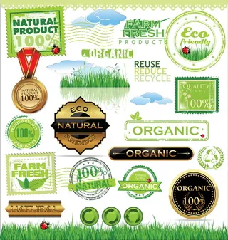 自然风格戳印01-矢量素材