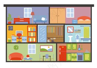 矢量图房子结构