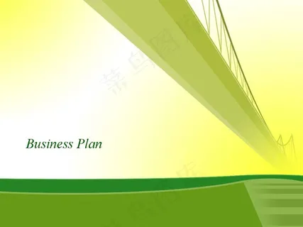 绿色桥梁景观PPT模板