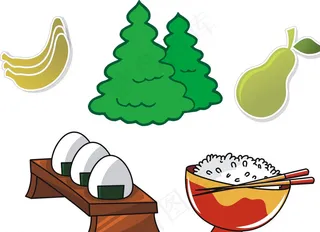 树木 米饭 饭团图片