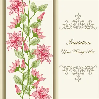 清新植物花纹矢量素材-1