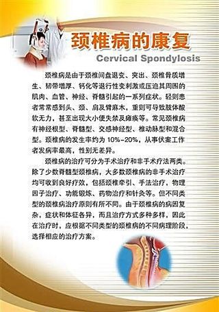 颈椎病的康复 医院医疗知识墙报 分...