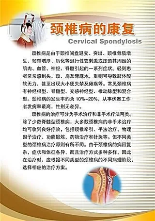 颈椎病的康复 医院医疗知识墙报 分...