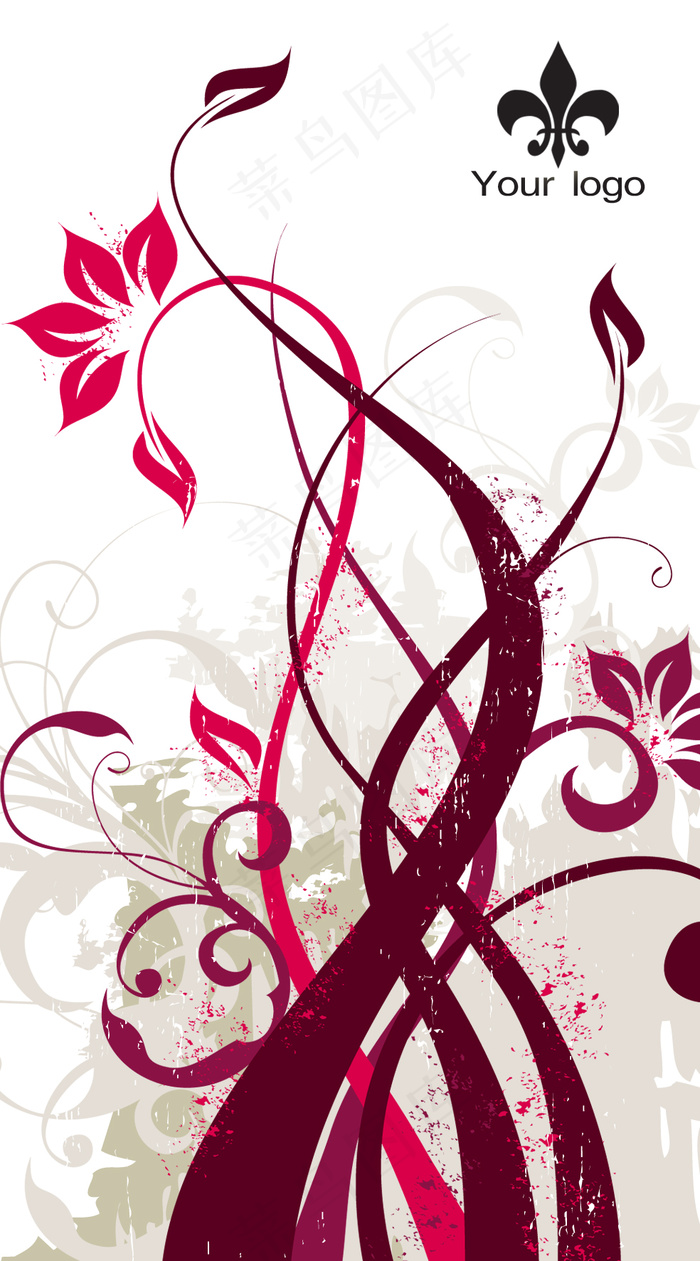 创意时尚花纹名片