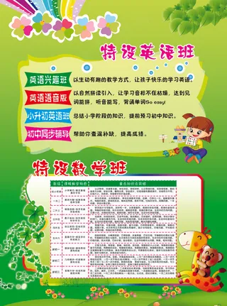 培训学校招生宣传单PSD设计模板