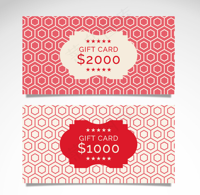 2款红色礼品券矢量素材