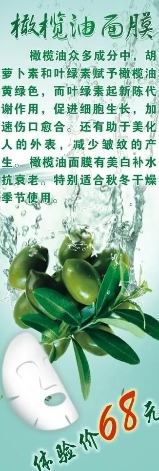橄榄油面膜图片cdr矢量模版下载