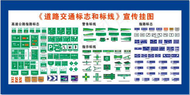 道路交通标志和标线cdr矢量模版下载