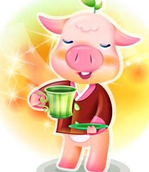 2007最新韩国新春情侣猪矢量图0...