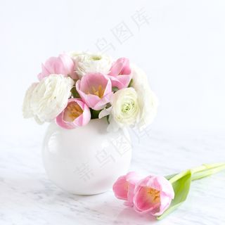 简约小清新文艺风插花静物摆拍背景