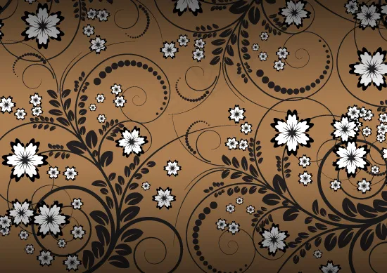 梦典雅花枝纹样墙纸背景矢量素eps,ai矢量模版下载