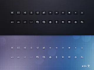 迷你音乐播放器图标PSD分层素材