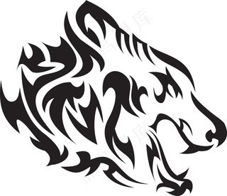 老虎头部落矢量元素