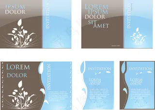 植物剪影邀请卡模版矢量素材
