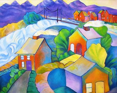 高清抽象风景油画