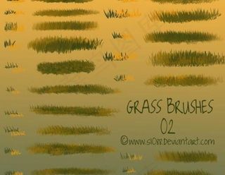 小草草地笔刷 下载 photoshop笔刷                                                 我爱photoshop