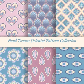 色调柔和的东方图案