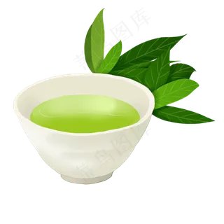 一碗绿茶插图装饰,免抠元素 一碗绿茶插图装饰,免抠元素