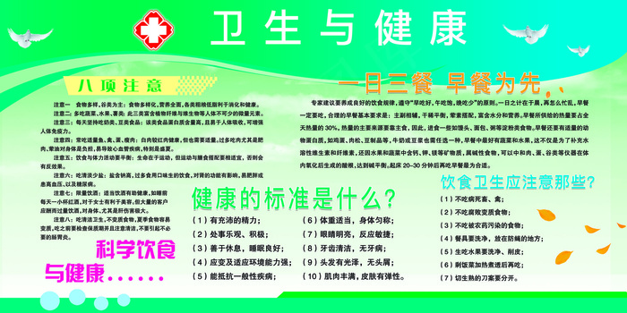卫生与健康宣传文化墙(7087X3543(DPI:150))psd模版下载