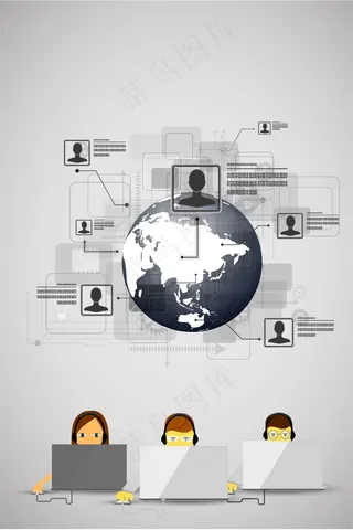 矢量科技网络商务会议背景图设计