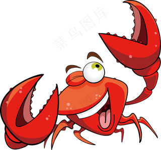 卡通可爱动物海报设计装饰龙虾