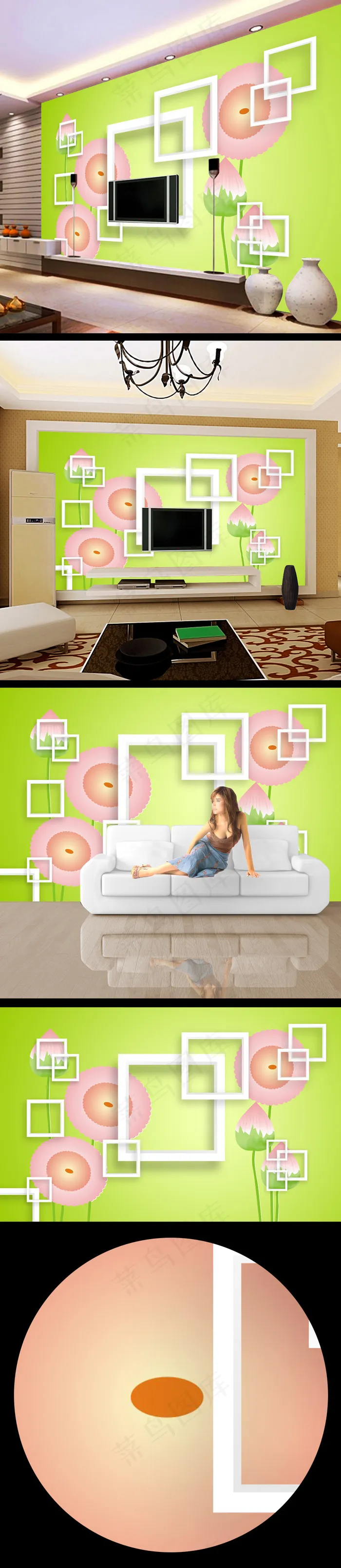 花3d壁画模板设计(9071X5669(DPI:72))psd模版下载