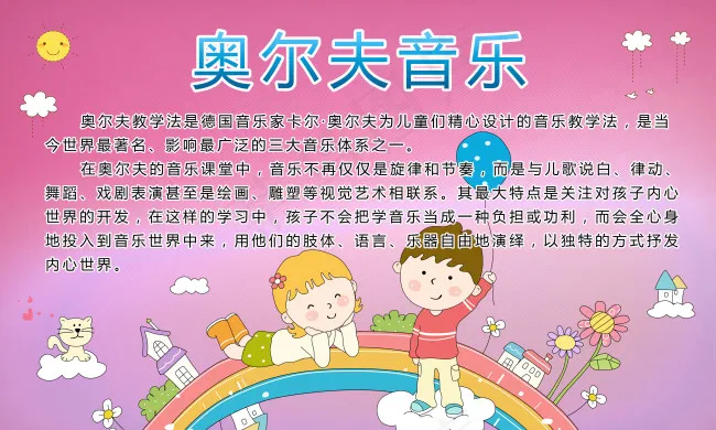 幼儿园奥尔夫音乐教室展板(5000X3000(DPI:300))psd模版下载