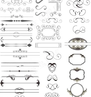 欧式花纹矢量素材图片