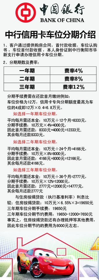 中行车位分期易拉宝图片cdr矢量模版下载