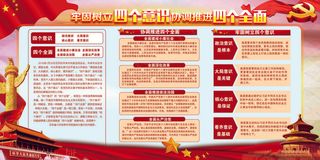 牢固树立四个意识党建展板