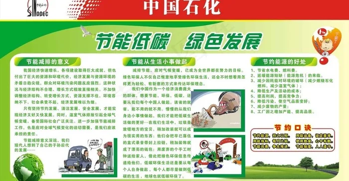 中国石化节能低碳绿色图片cdr矢量模版下载