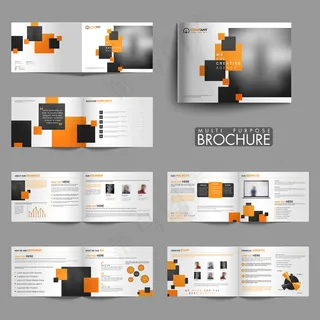 黄色矢量横版画册