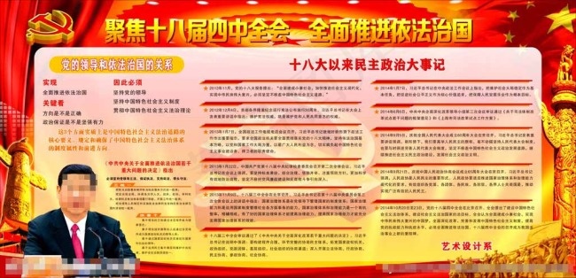 学习贯彻十八届四中全图片cdr矢量模版下载