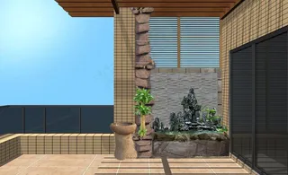 阳台假山景观图片