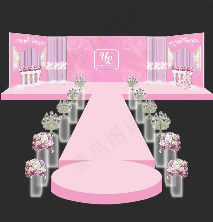 婚礼舞台psd模版下载