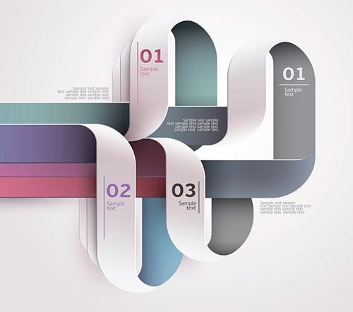 彩色折纸图案图形矢量七