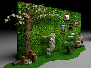 绿色森系婚礼（源文件为物料的平面设...