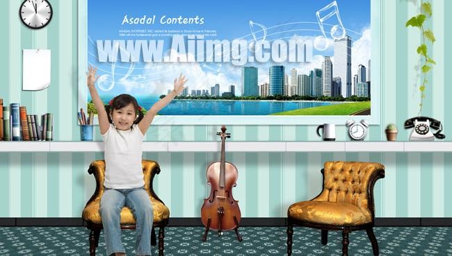 家庭生活快乐女孩图片素材