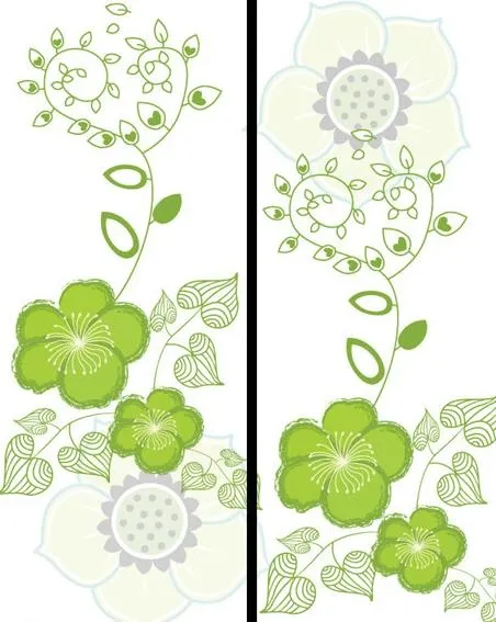 移门图案 （五叶花）ai矢量模版下载